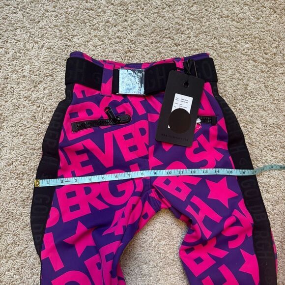 Goldbergh Pippa Skistar Belted Ski Pants Pink Purple NWT US 4 Waterproof - Picture 9 of 13